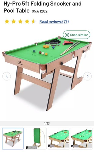 Pro 5ft folding - folding, snooker